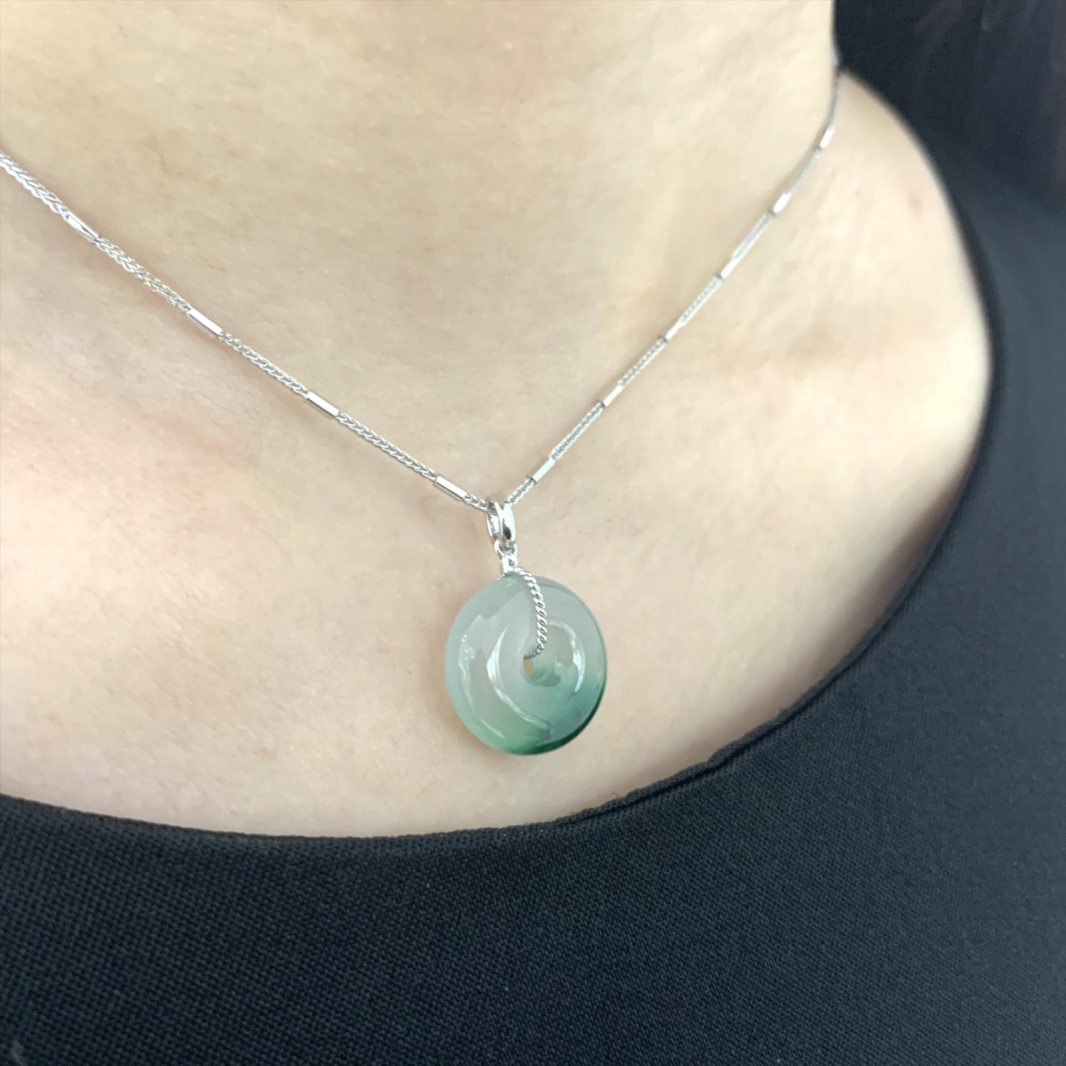 冰玻種飄蘭花平安扣(已售出)