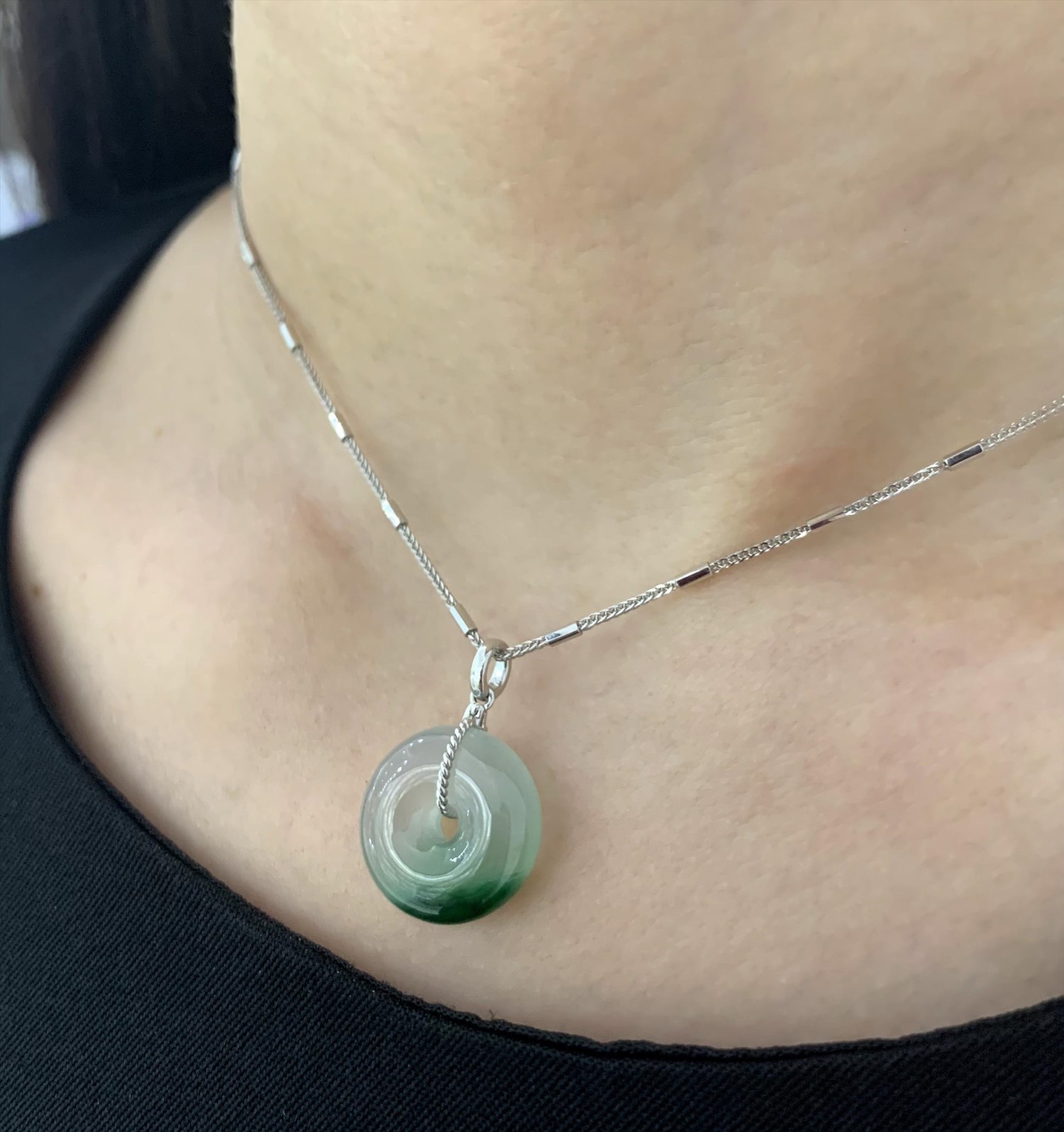 冰玻種飄蘭花平安扣(已售出)