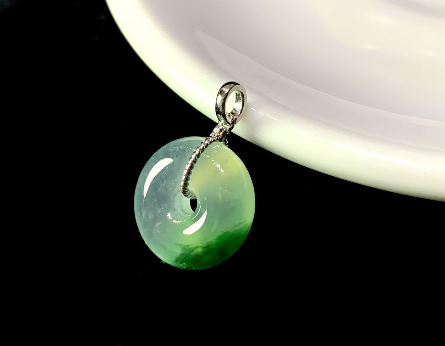 冰玻種飄蘭花平安扣(已售出)