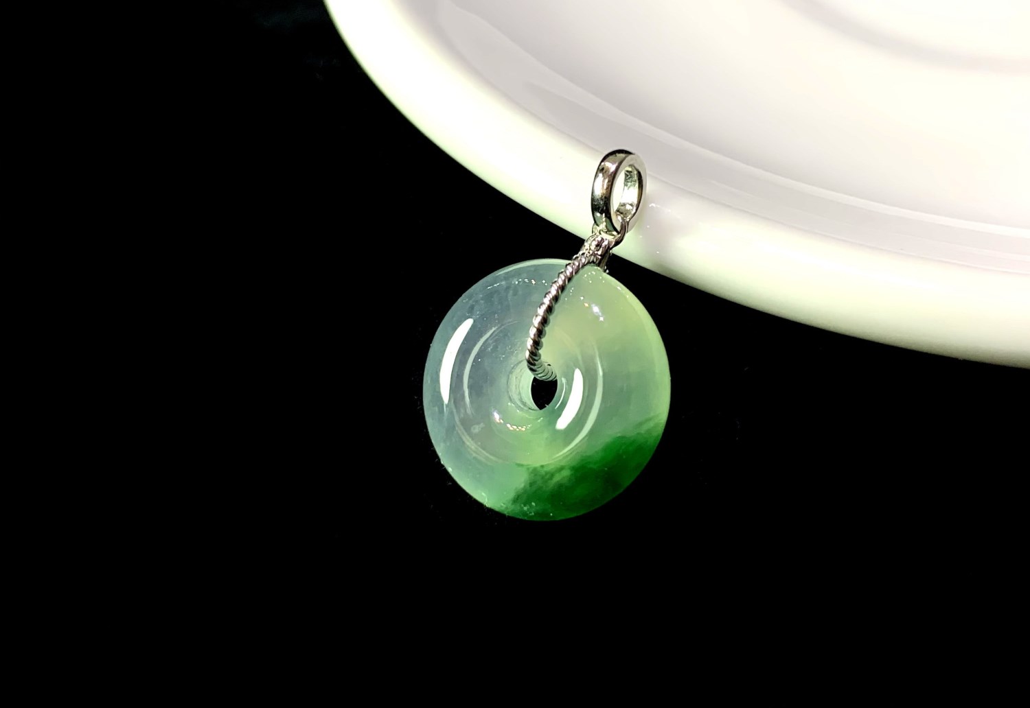 冰玻種飄蘭花平安扣(已售出)