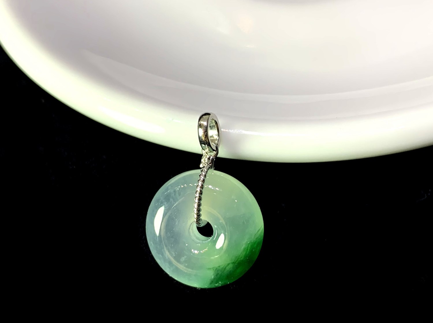 冰玻種飄蘭花平安扣(已售出)