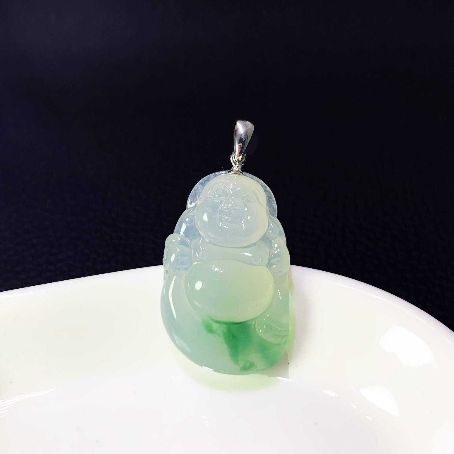 冰種帶綠布袋彌勒佛(已售出)