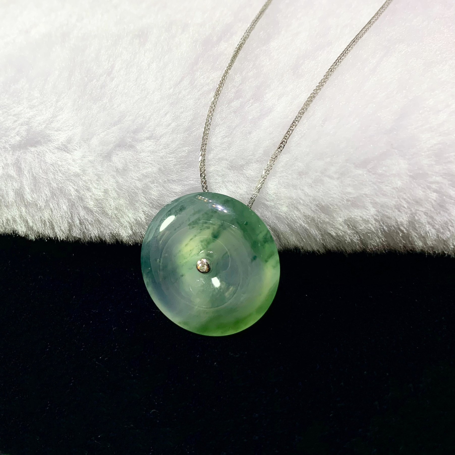 玻璃種飄蘭花平安扣(已售出)