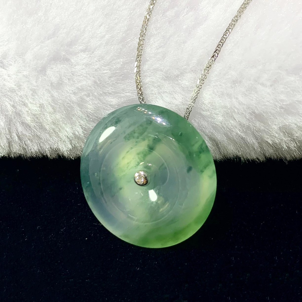 玻璃種飄蘭花平安扣(已售出)