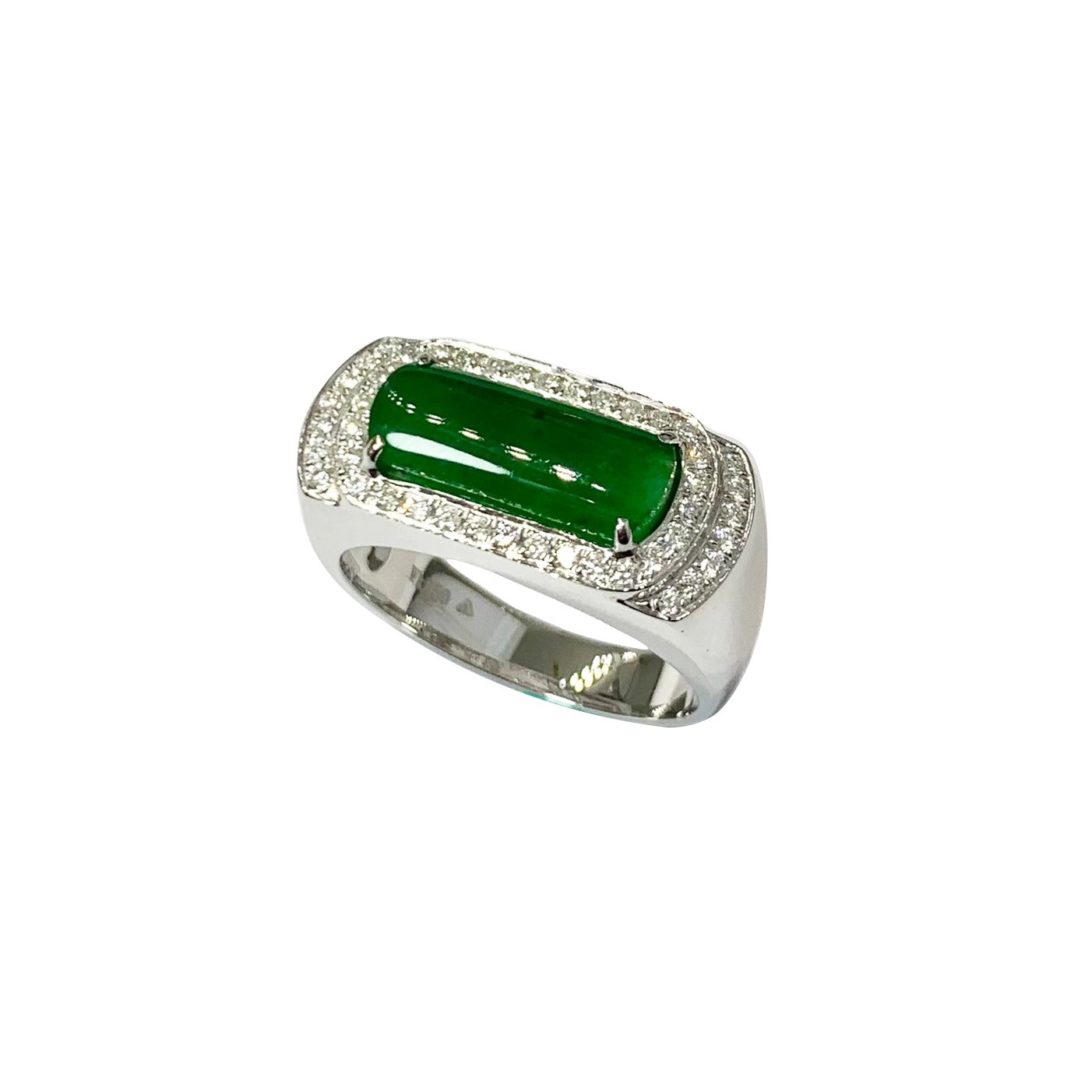 翡翠馬鞍鑽石戒指