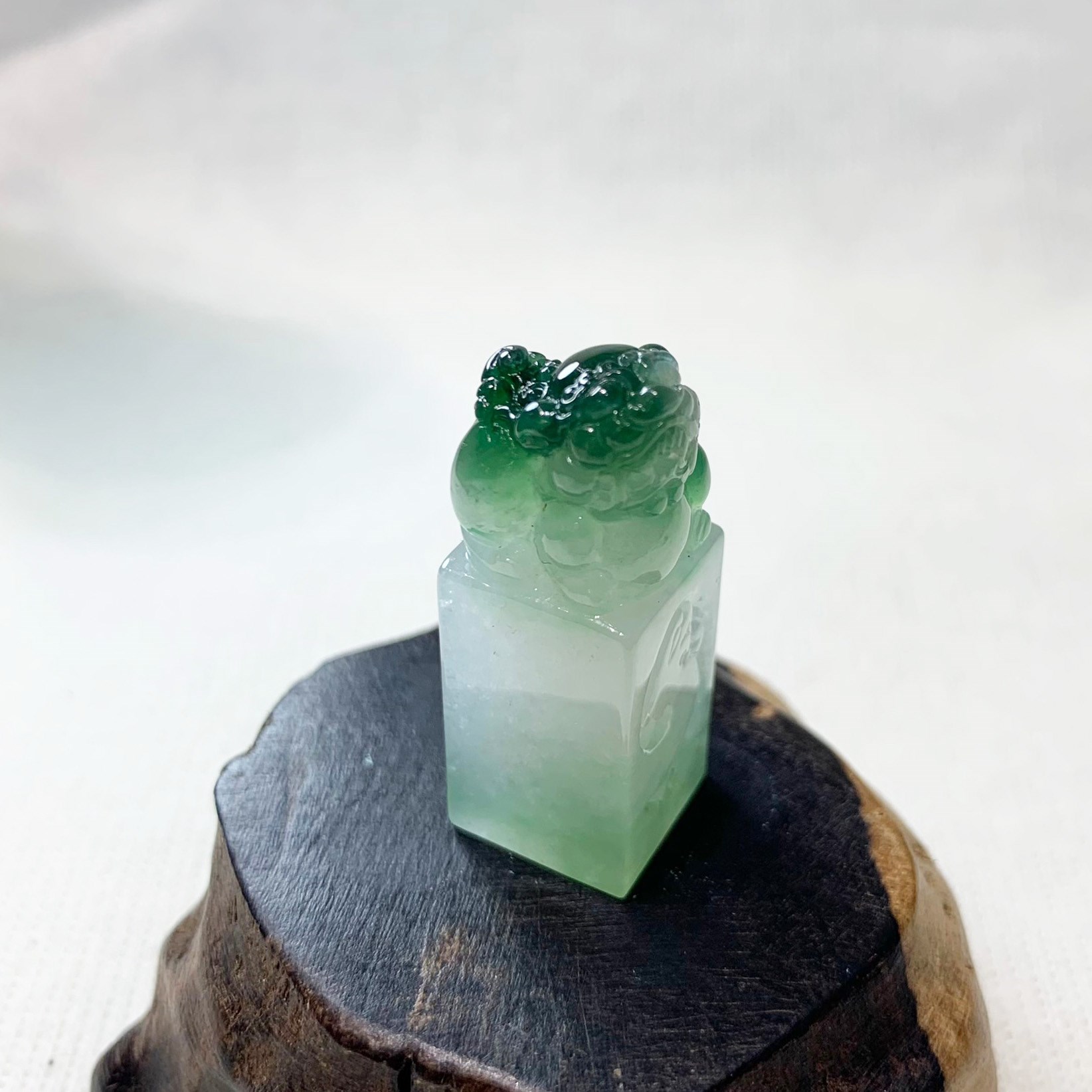 冰種花青獅印(已售出)