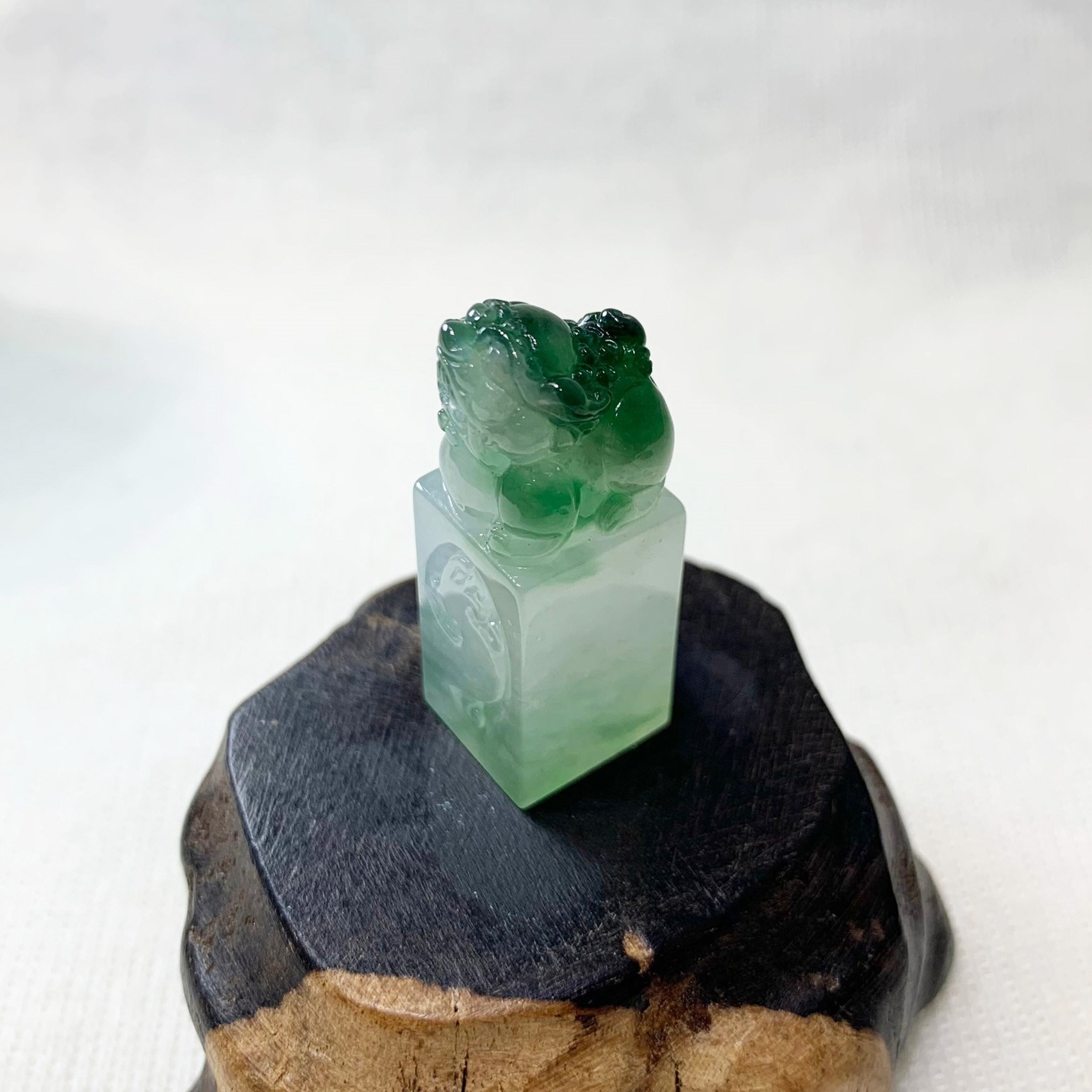 冰種花青獅印(已售出)