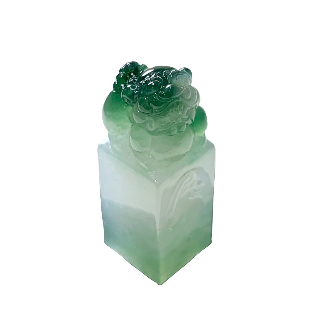 冰種花青獅印(已售出)