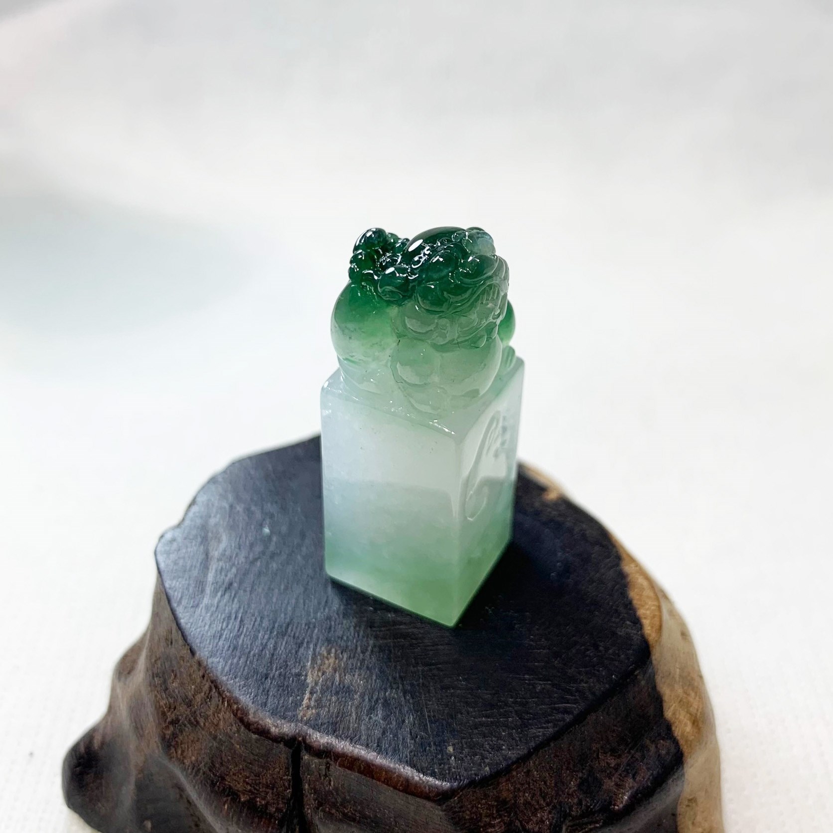 冰種花青獅印(已售出)