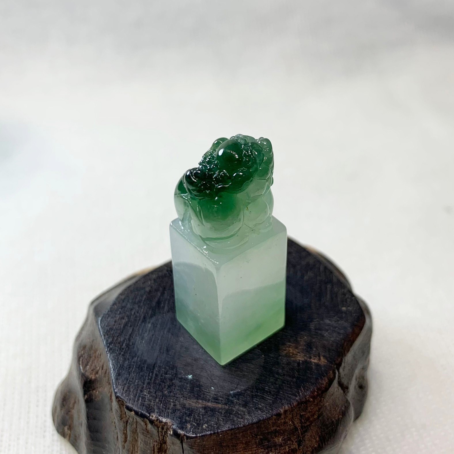 冰種花青獅印(已售出)