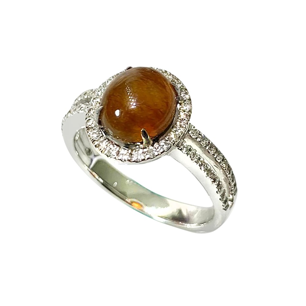 冰種紅翡蛋面戒