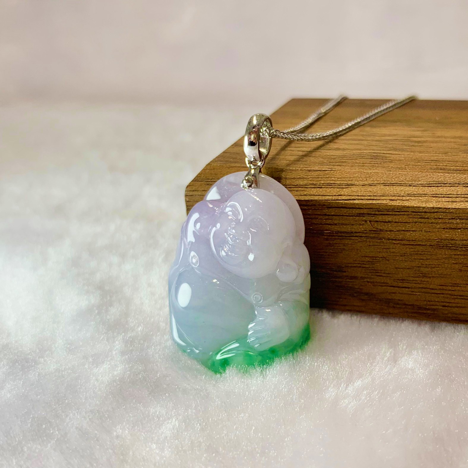 春帶財布袋彌勒佛玉墜(已售出)