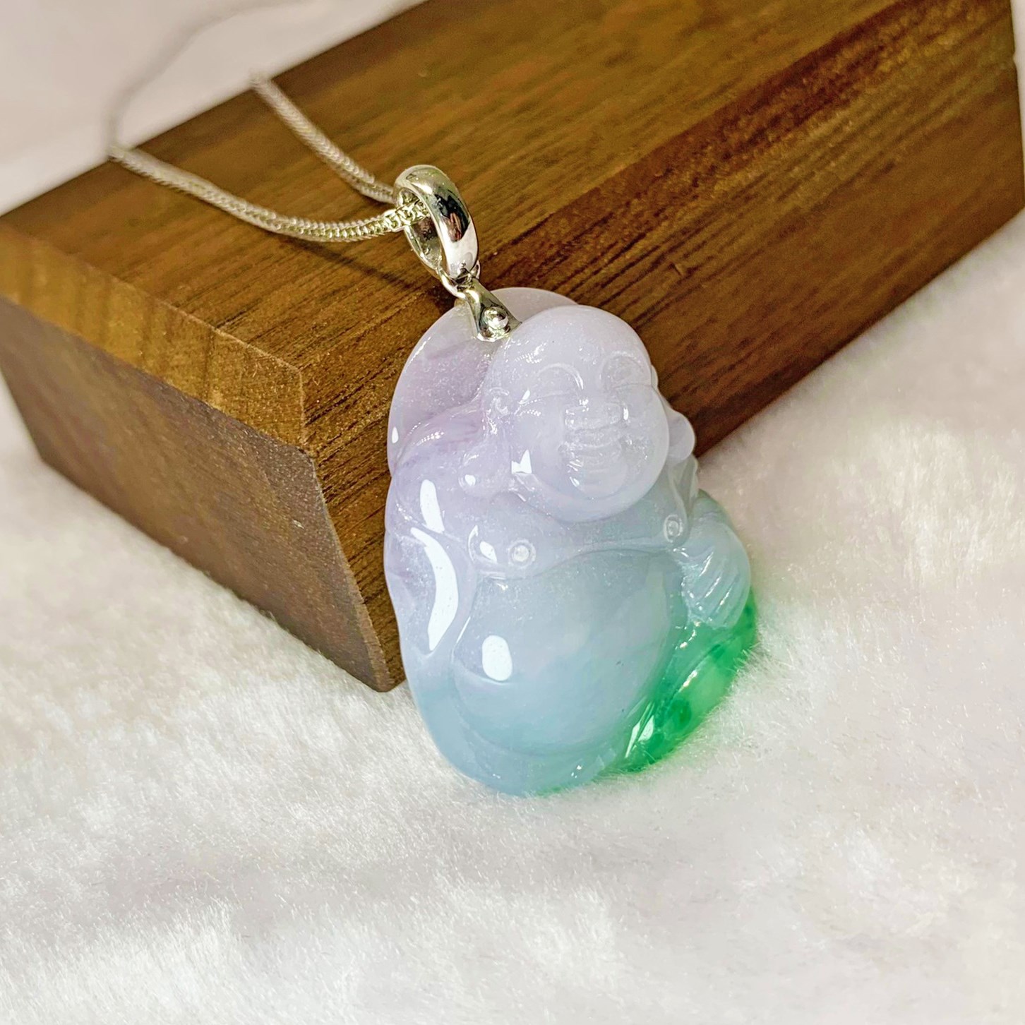 春帶財布袋彌勒佛玉墜(已售出)