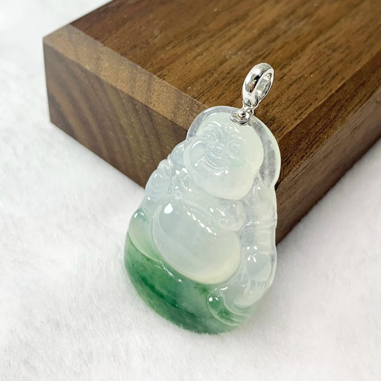 冰種帶綠布袋彌勒佛(已售出)