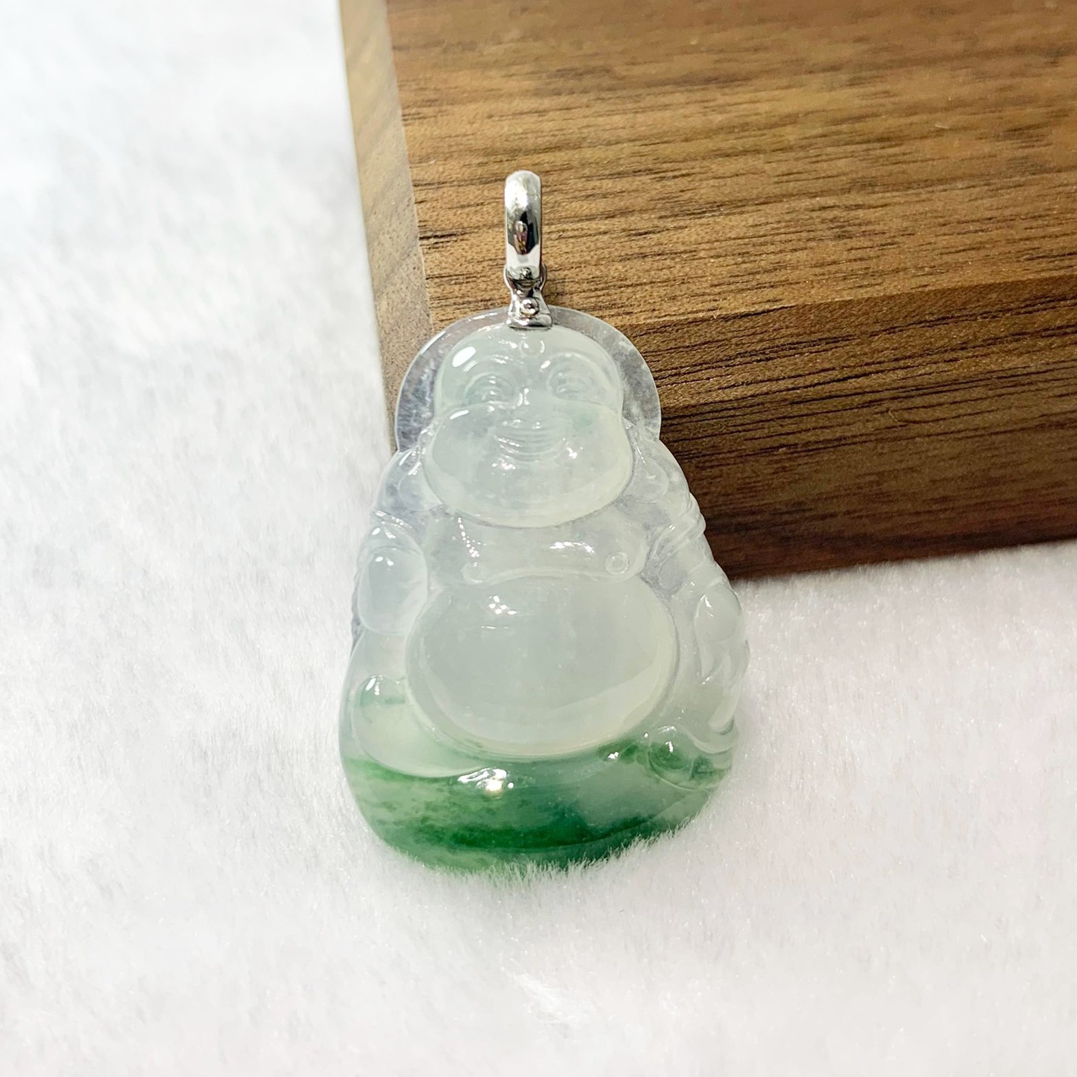 冰種帶綠布袋彌勒佛(已售出)