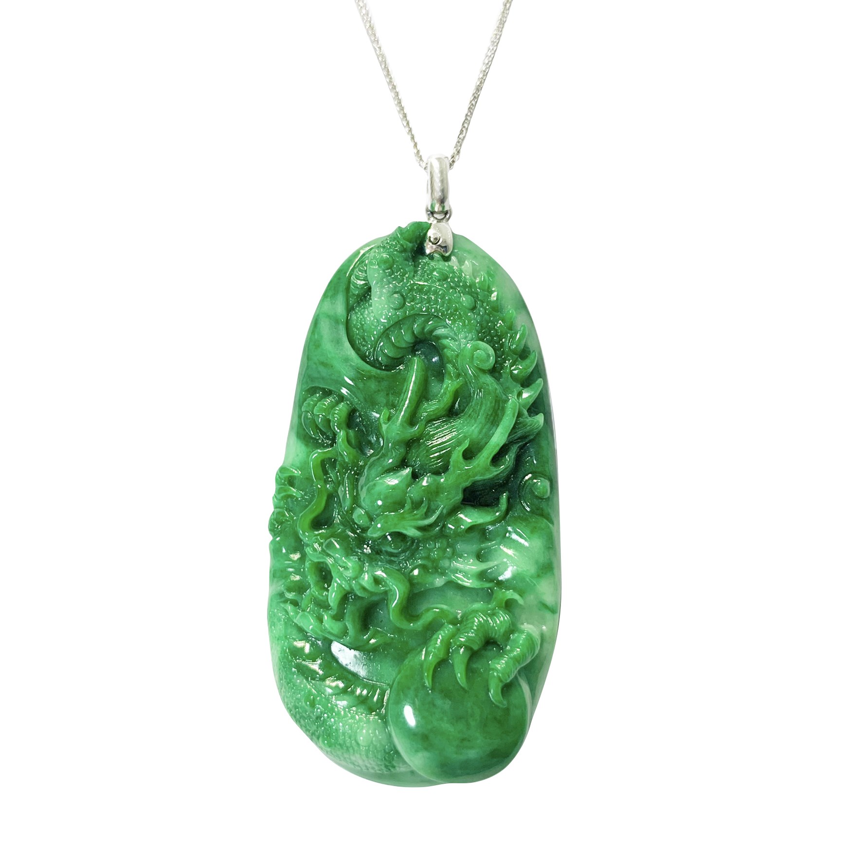 翡翠神龍戲珠玉墜(已售出)