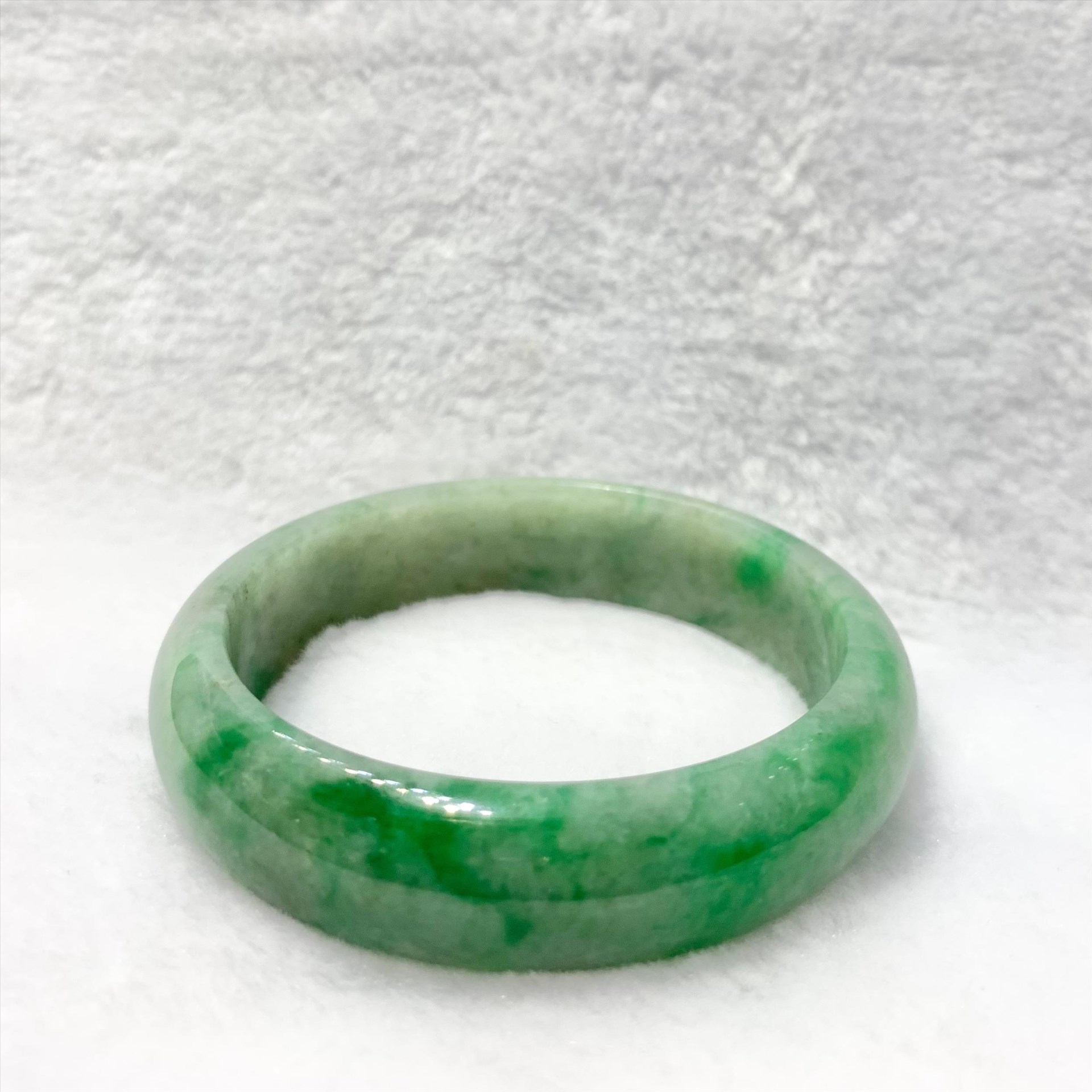 寬版平安翡翠玉鐲 #19-19.5(已售出)