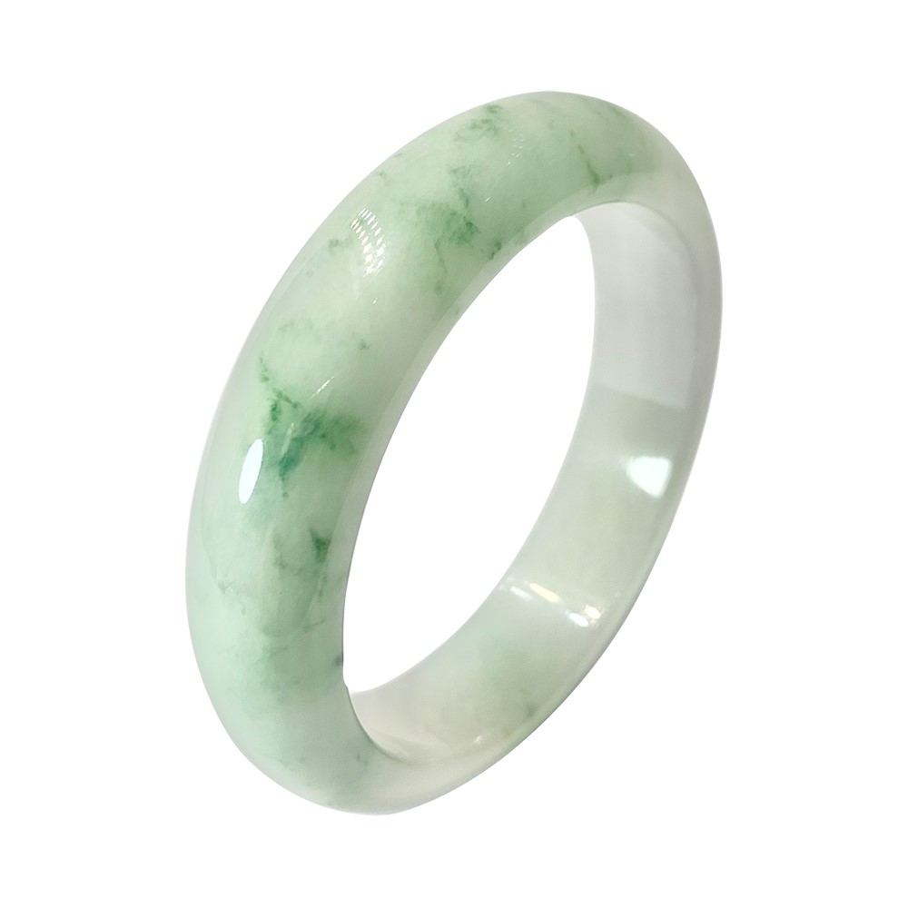 糯種飄花翡翠玉鐲 #17.5-18