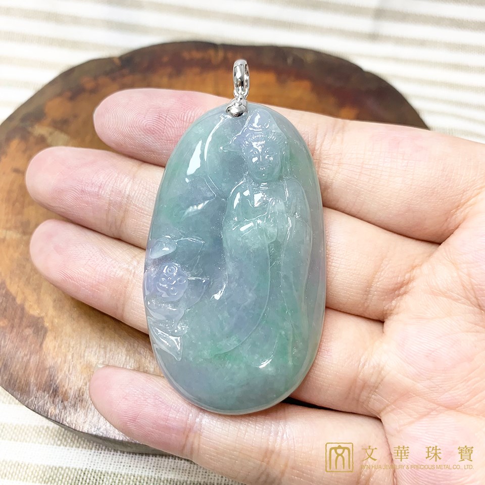 厚料春帶財觀音玉牌(已售出)