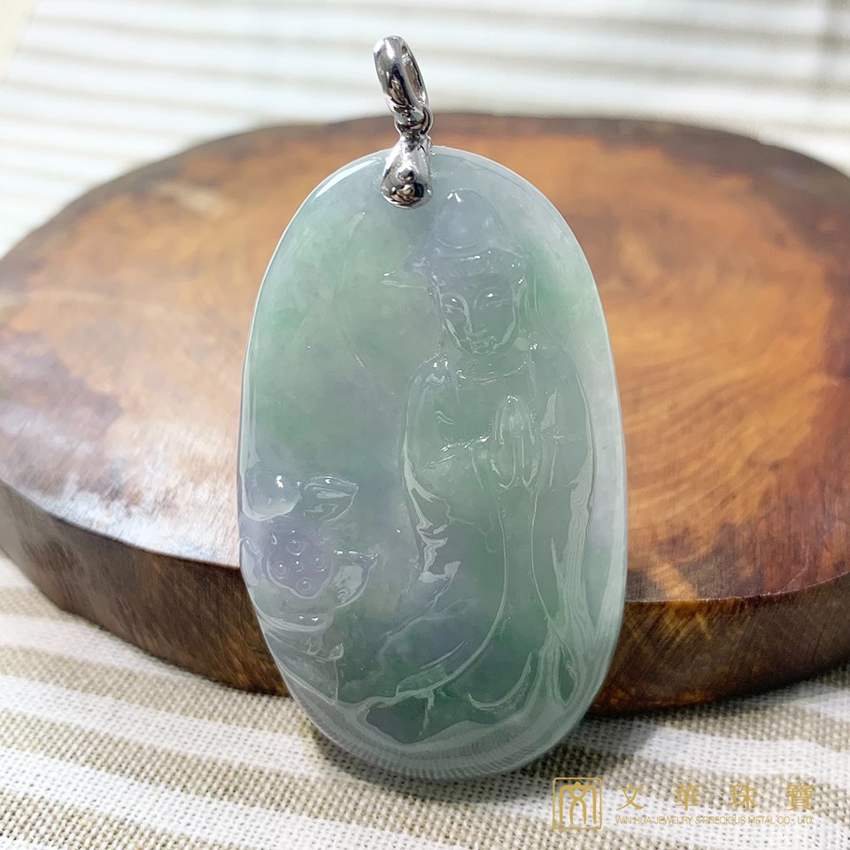 厚料春帶財觀音玉牌(已售出)