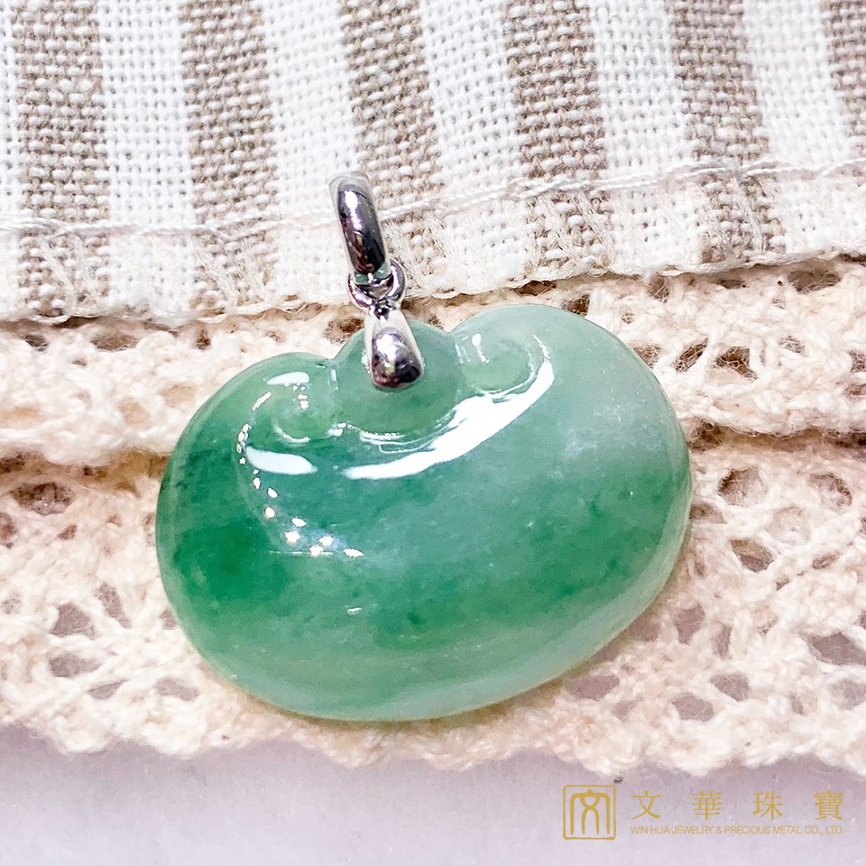 平安豆如意鎖玉墜(已售出)