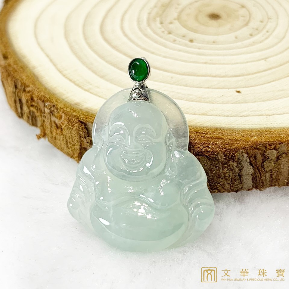 冰種芙蓉綠彌勒佛玉墜