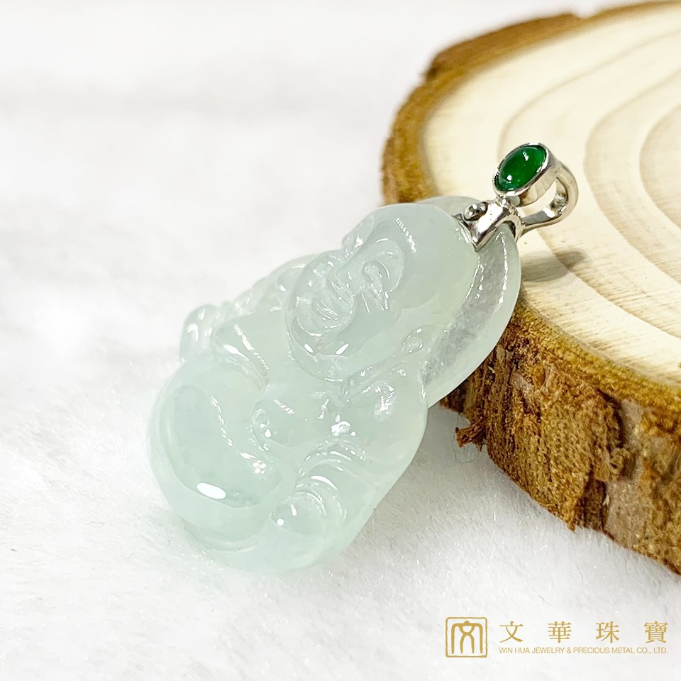 冰種芙蓉綠彌勒佛玉墜