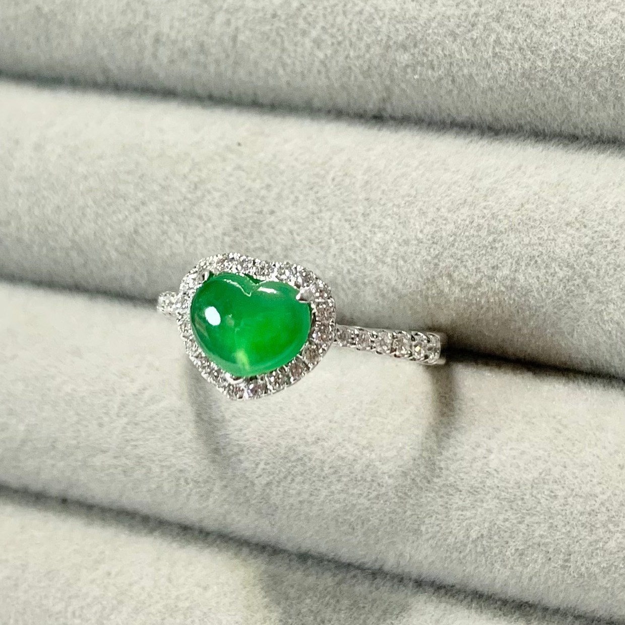 心型翡翠鑽戒(已售出)