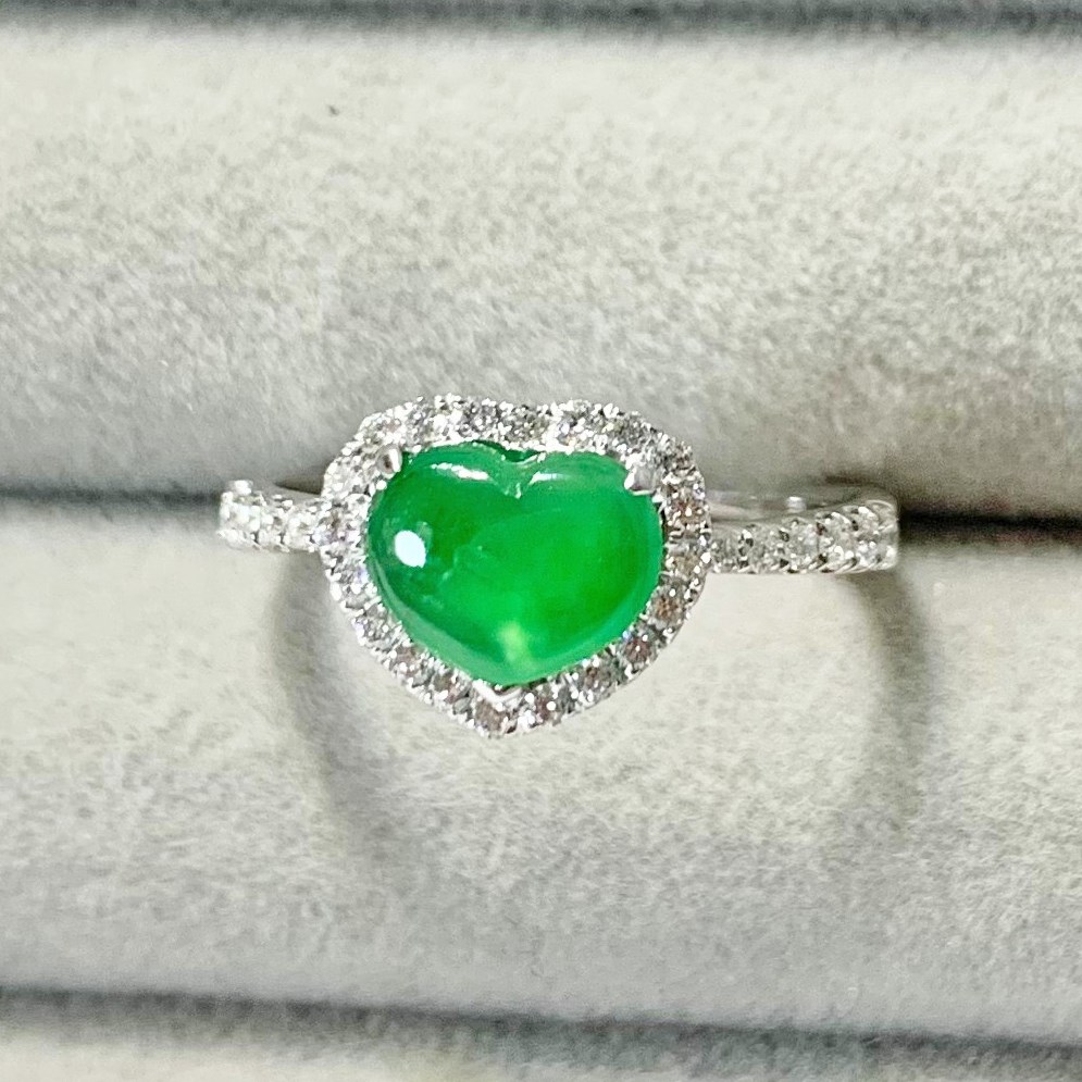心型翡翠鑽戒(已售出)