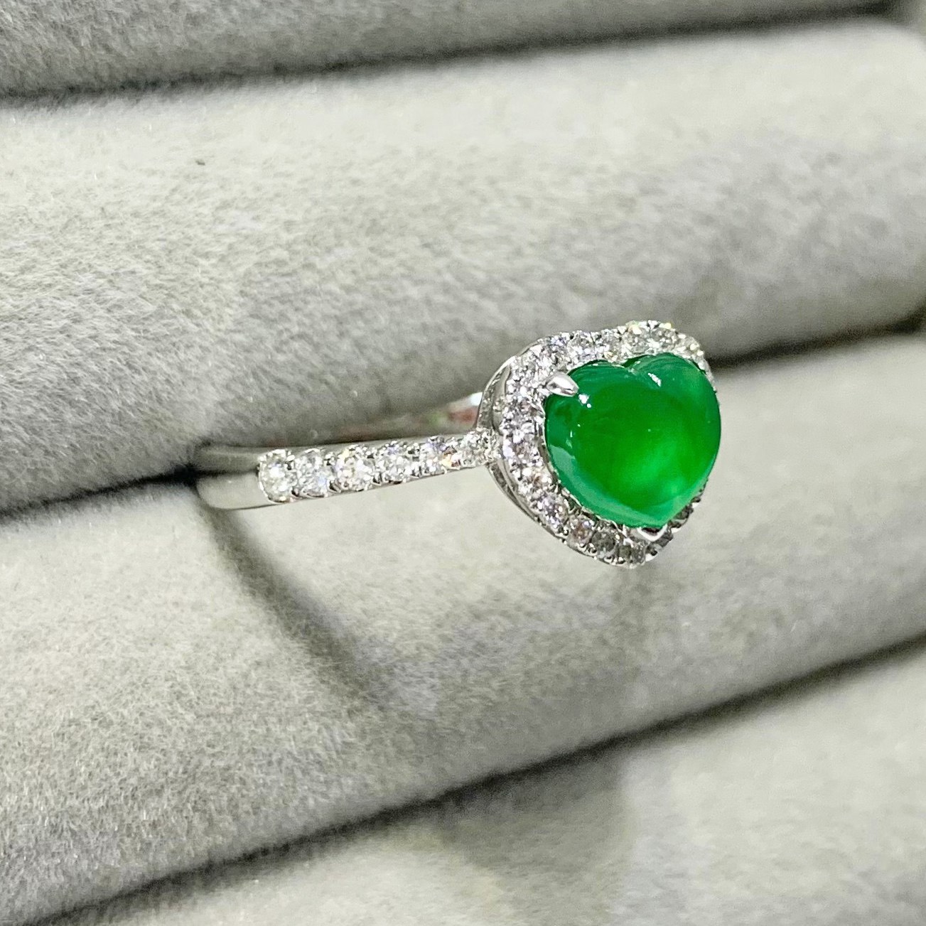 心型翡翠鑽戒(已售出)