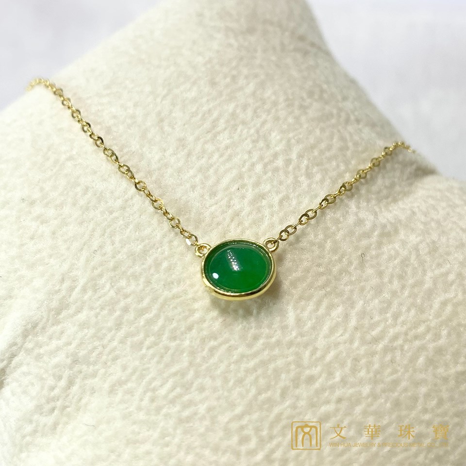 翡翠蛋面黃K項鍊(已售出)