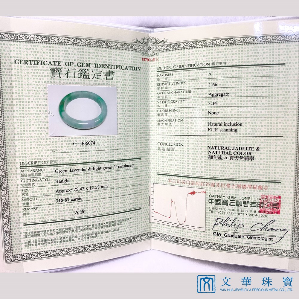 翡翠三彩玉鐲(18.5-19圍) 附中國寶石證書(已售出)