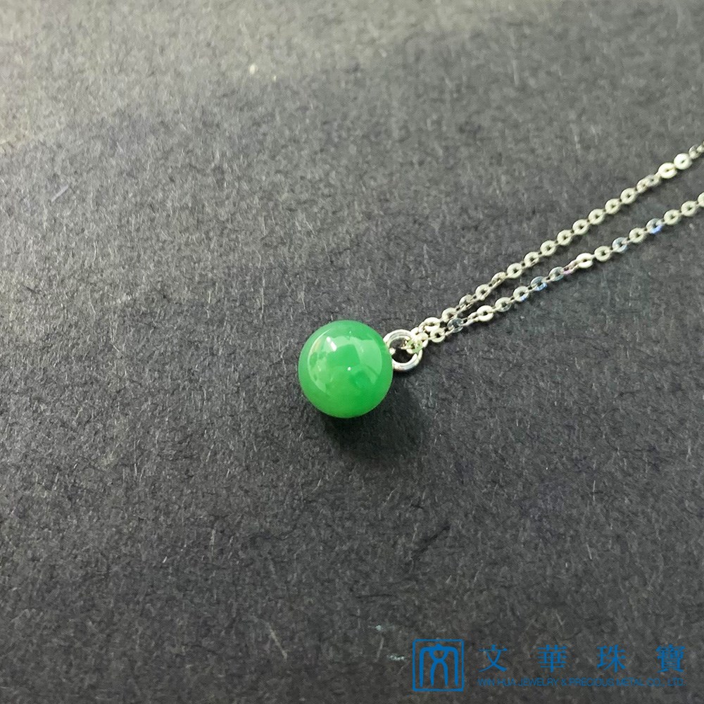 翡翠玉珠K金項鍊(已售出)