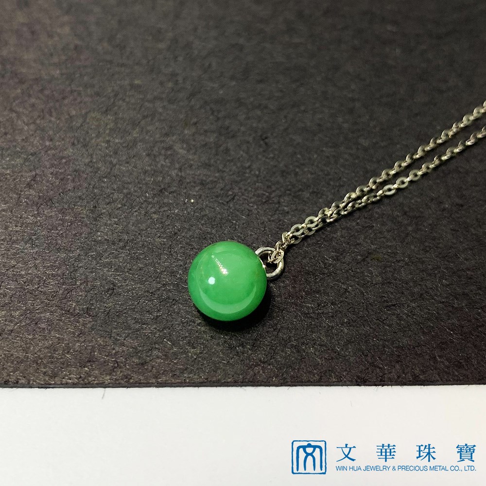 翡翠玉珠K金項鍊(已售出)