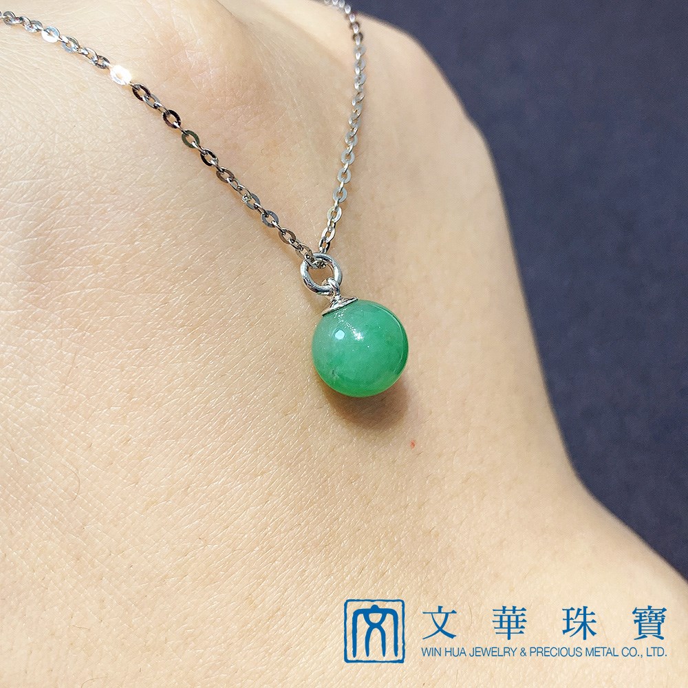 翡翠玉珠K金項鍊(已售出)