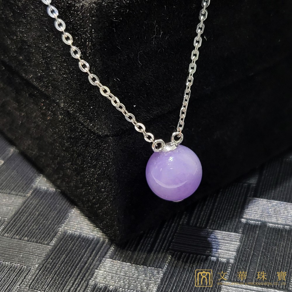 紫翡玉珠K金項鍊