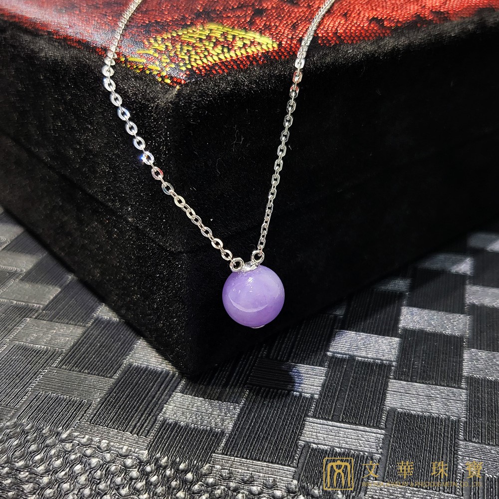 紫翡玉珠K金項鍊