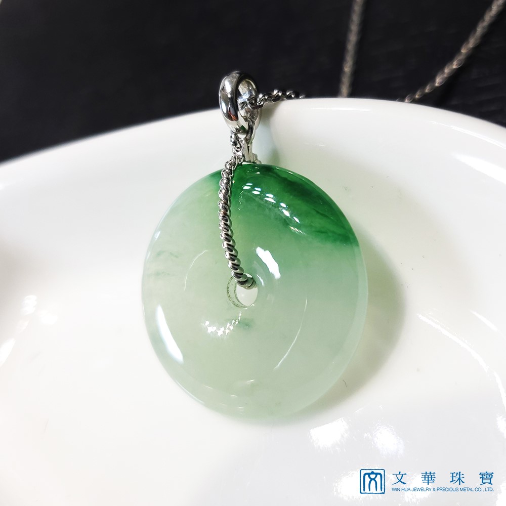 冰種帶綠平安扣玉墜 (已售出)
