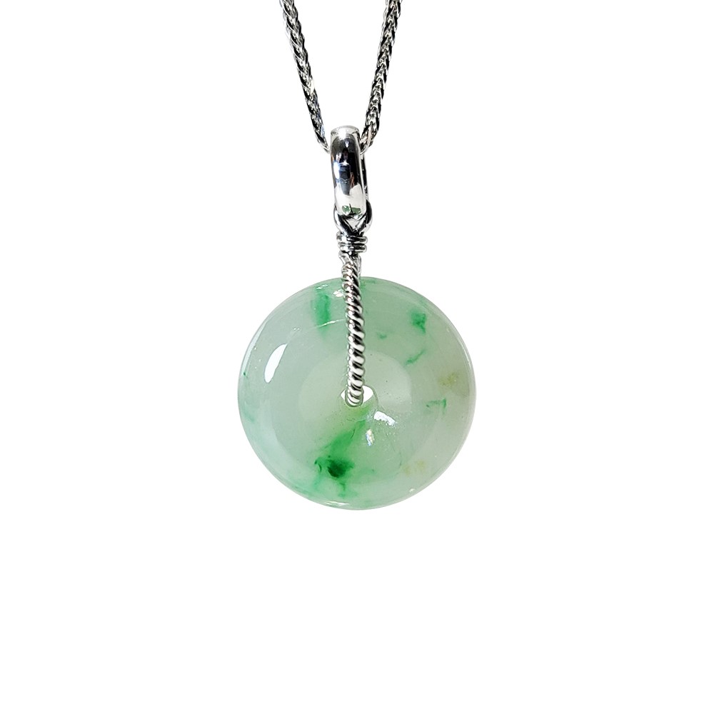 冰糯帶綠平安扣(已售出)