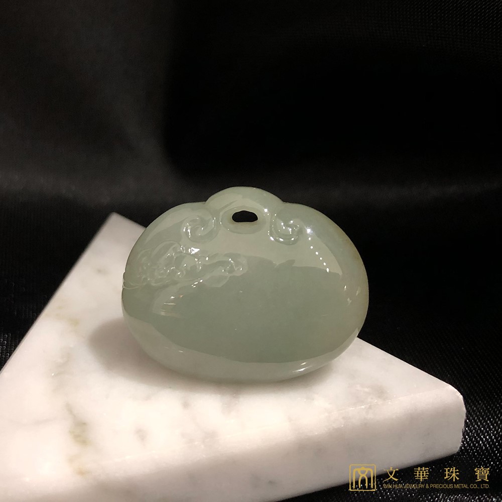 黃翡巧色蓮花胖鎖 不含鍊 