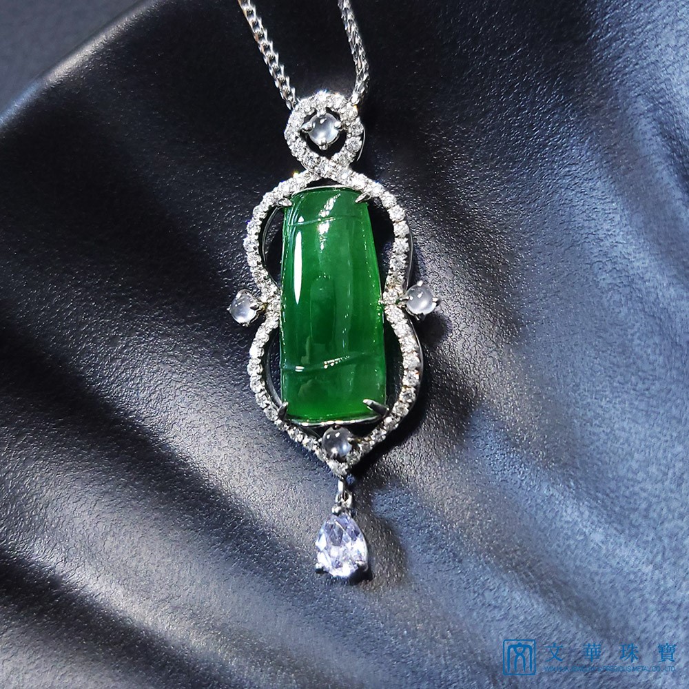 翡翠竹節鑽墜 