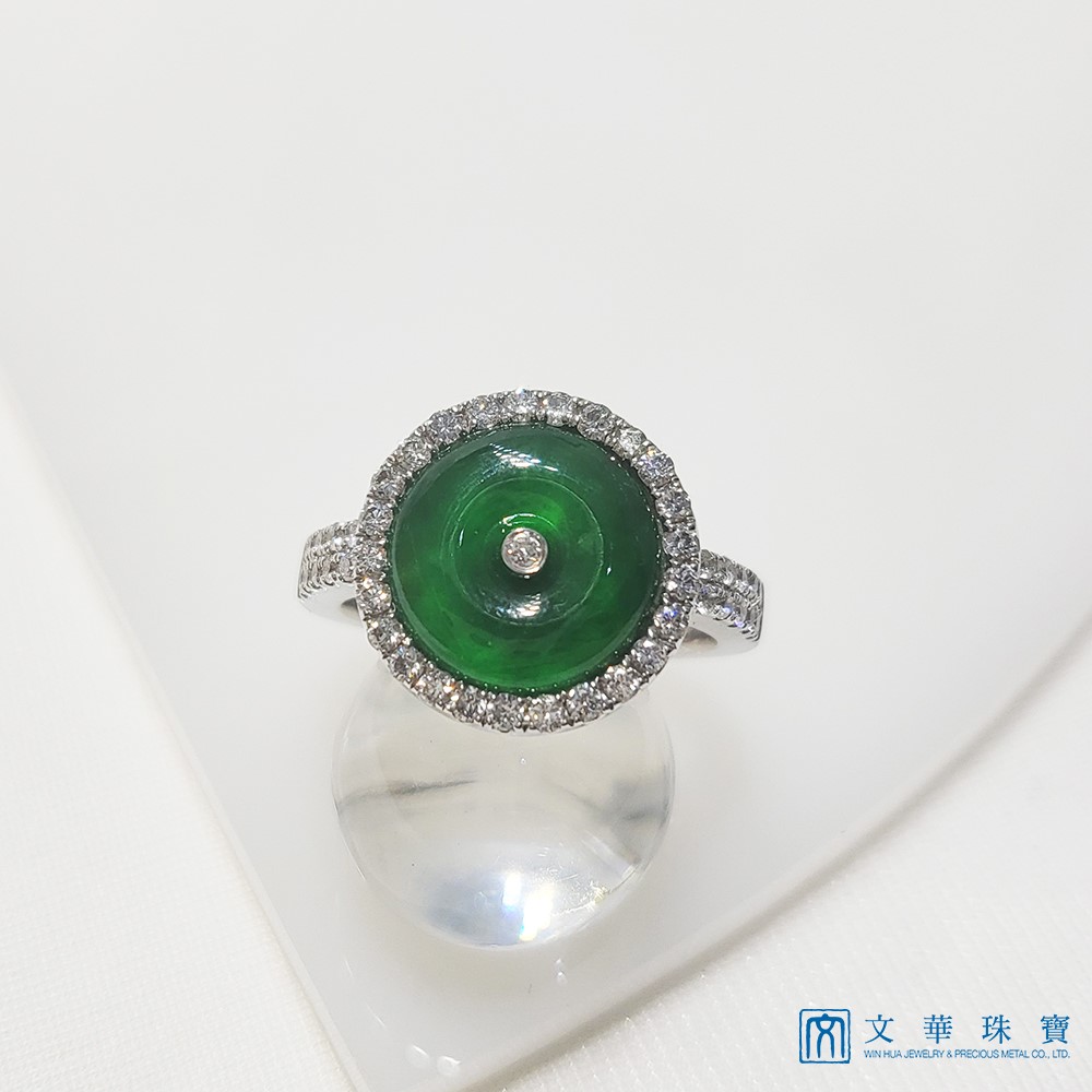 翡翠平安扣鑽戒