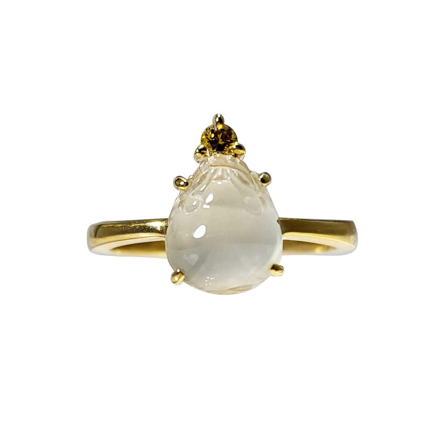 冰蟾咬錢黃k戒指(已售出)