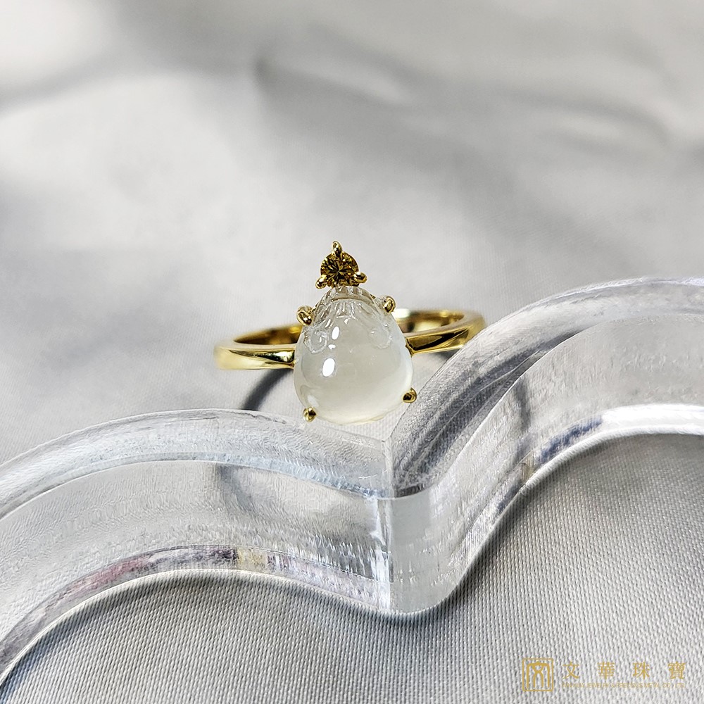 冰蟾咬錢黃k戒指(已售出)