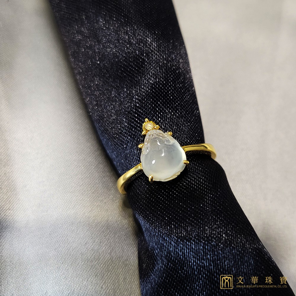 冰蟾咬錢黃k戒指(已售出)