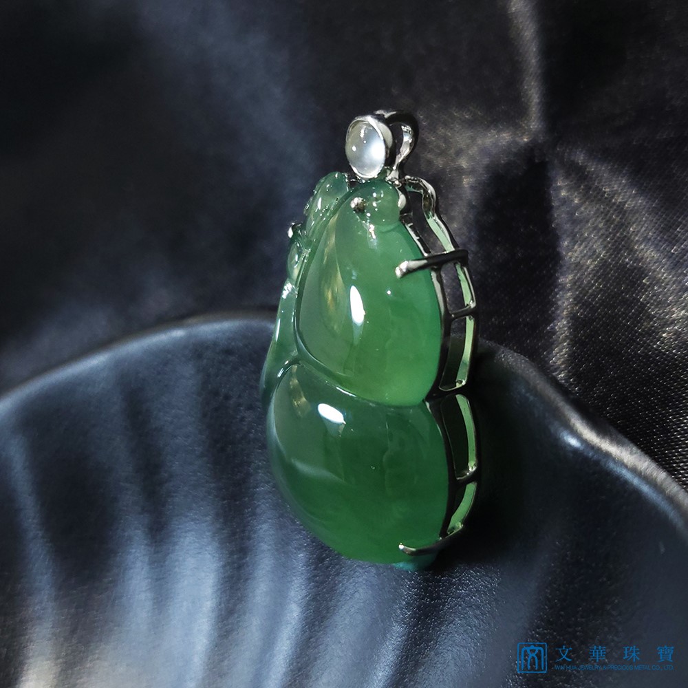 玻璃種滿綠福祿壽玉墜(已售出)