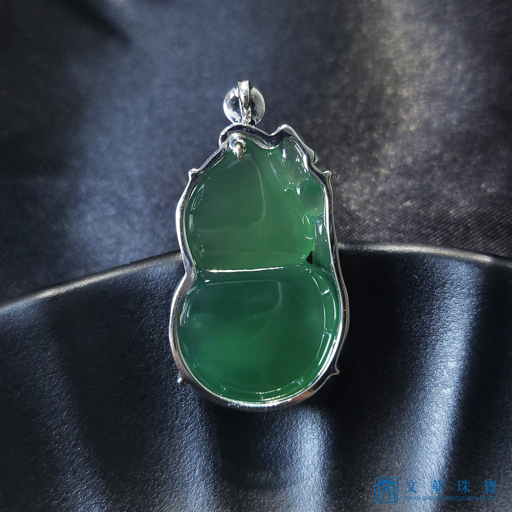 玻璃種滿綠福祿壽玉墜(已售出)