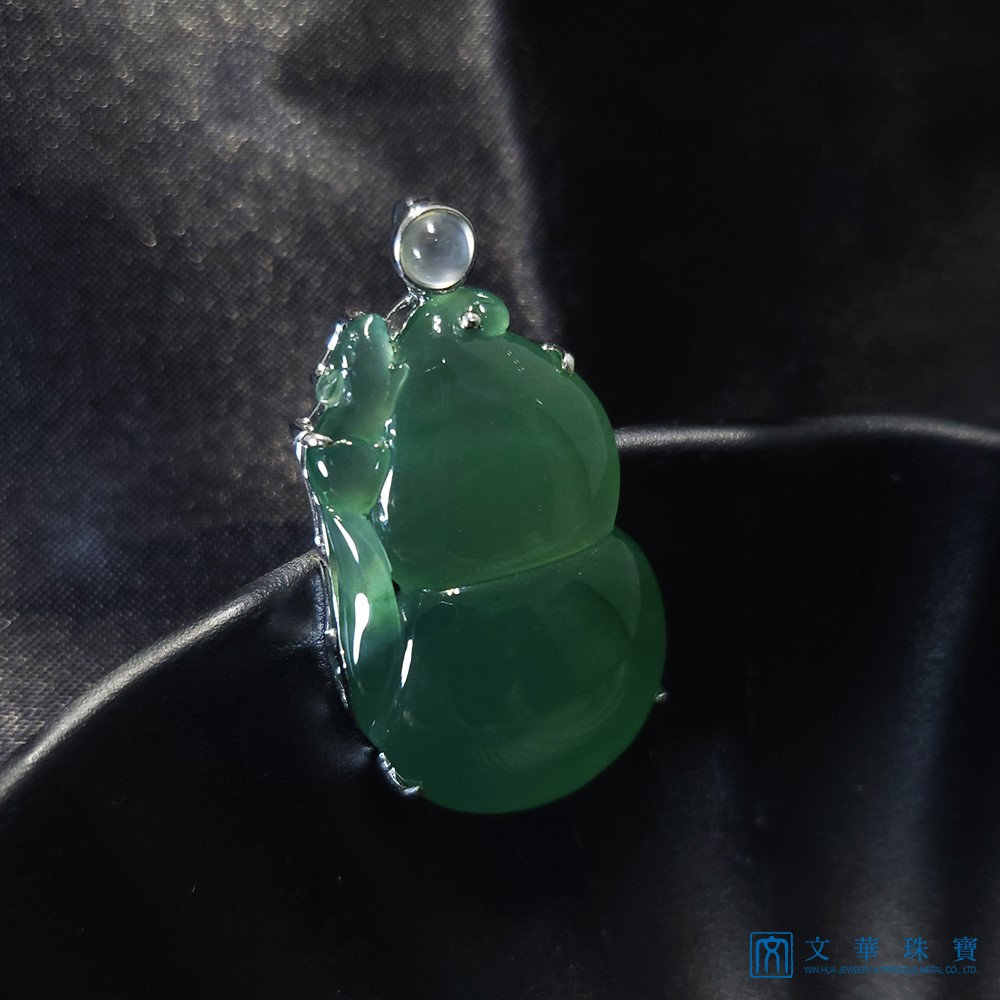 玻璃種滿綠福祿壽玉墜(已售出)