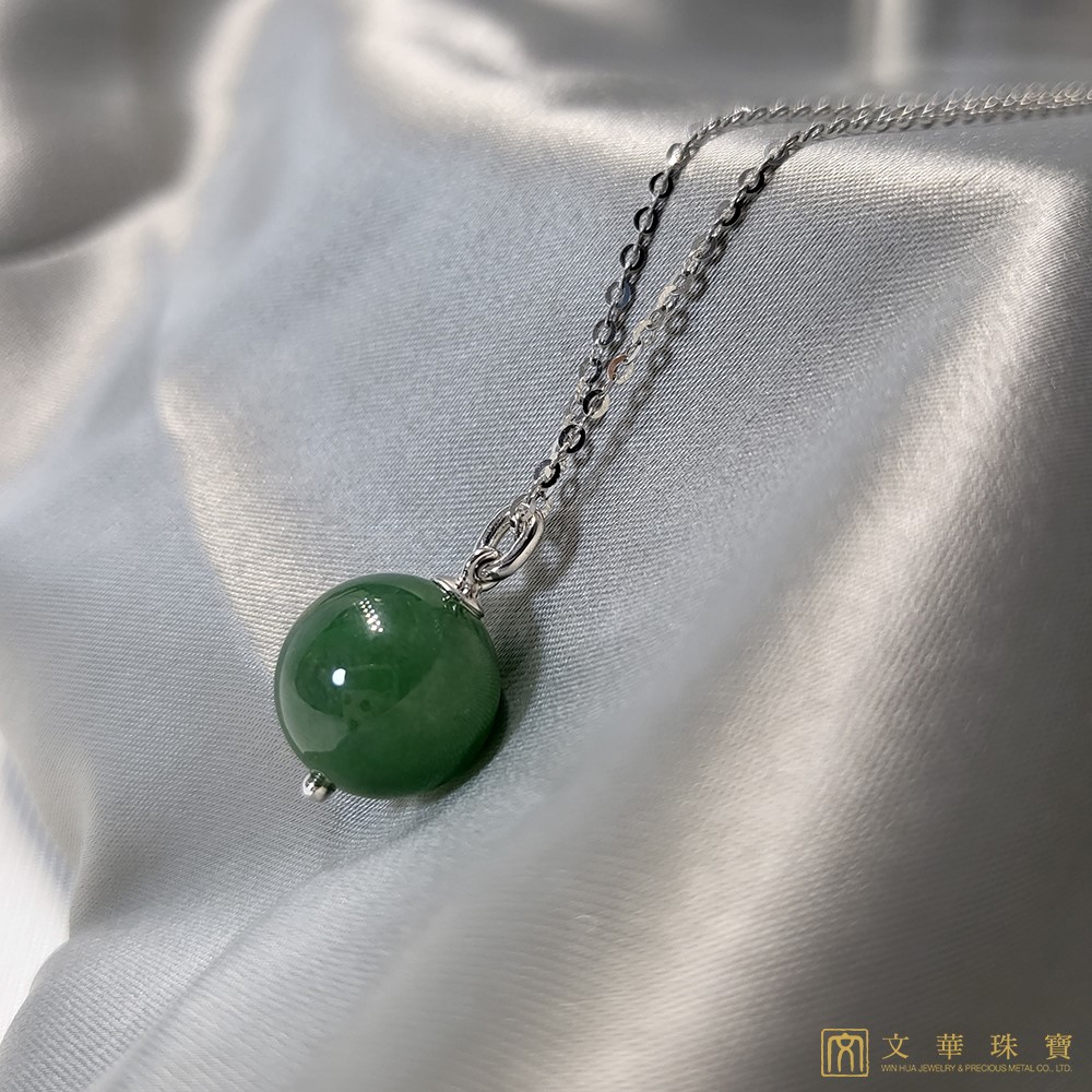 滿綠翠玉珠項鍊 18K金(已售出)