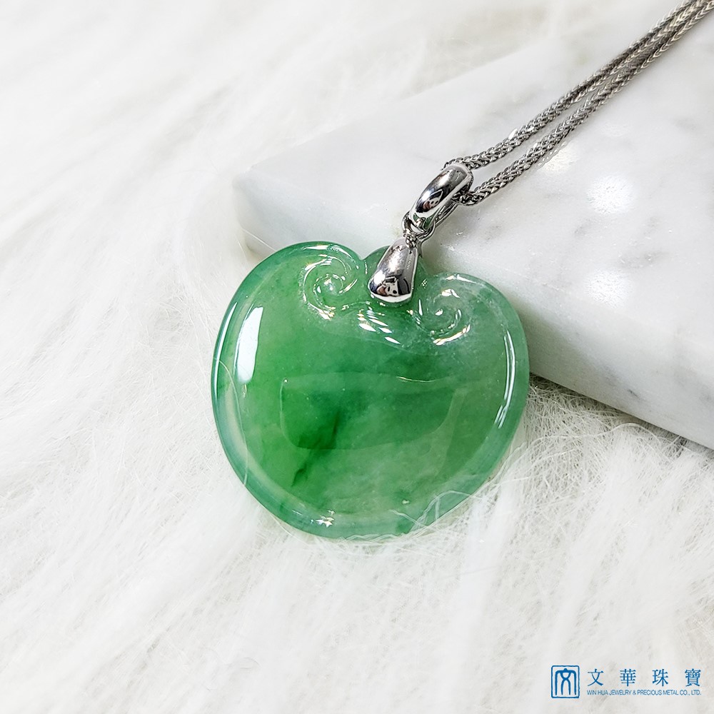 冰翠綠元寶如意墜 